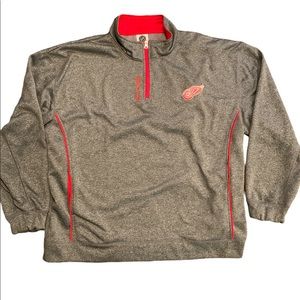 NHL Detroit Red Wings - 1/4 zip Sweatshirt - Size Men XXL - Gray Red